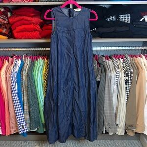 Love Bonito blue 100% tencel 2 pocket sleeveless midi aline dress size 4 NWT